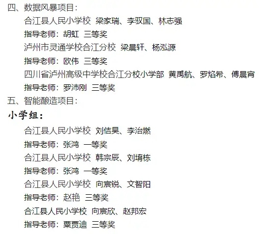 2022 年泸州市青少年机器人竞赛获奖名单公示 合江这些上榜-4.jpg